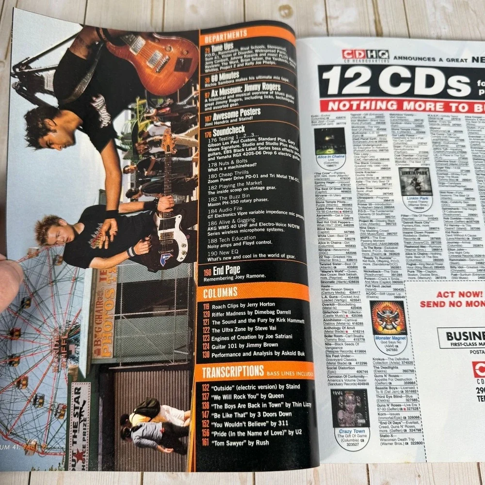 Guitar World Sept 2001 Jimi Hendrix Staind Mike Mushok WITH Poster